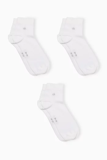 Logo Quarter Socks, Set of 3