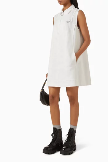 Chino Zip Mini Dress in Cotton
