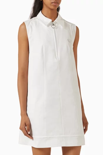 Chino Zip Mini Dress in Cotton
