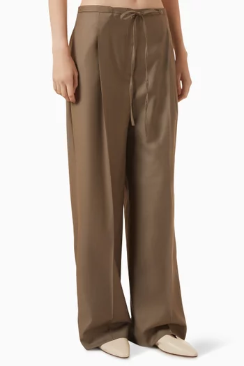 Relaxed Drawstring Pants in Linen
