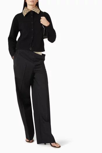 Double-waist Tailored Pants in Wool & Mohair