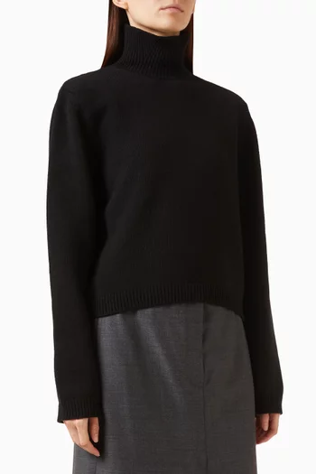Statement-shoulder Turtleneck Sweater
