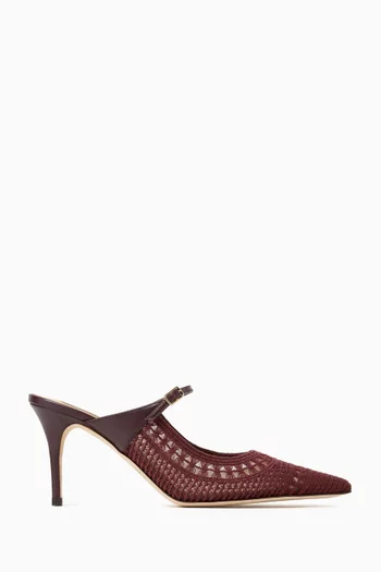 Trieste 75 Mules in Lace & Leather