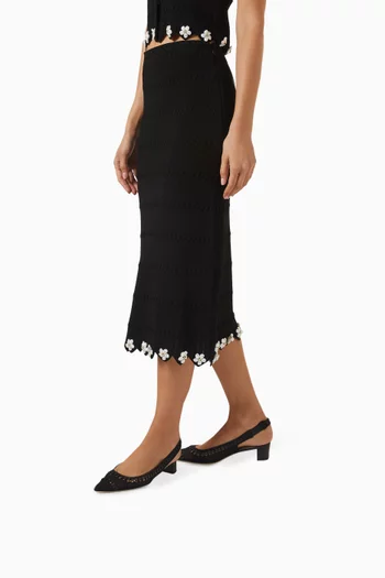 Trieste 35 Slingback Pumps in Crochet Mesh