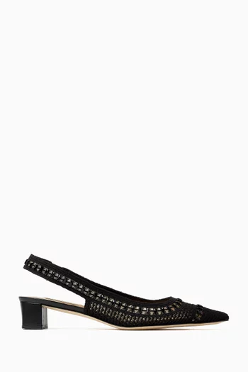 Trieste 35 Slingback Pumps in Crochet Mesh