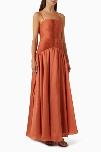Contour Gown in Linen-blend