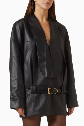 Esta Blazer Mini Dress in Faux Leather