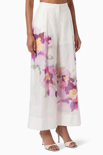 Verse Floral Wide-leg Pants
