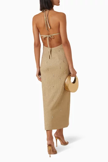 Radio Open-back Dress in Viscose Blend