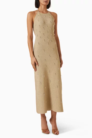 Radio Open-back Dress in Viscose Blend