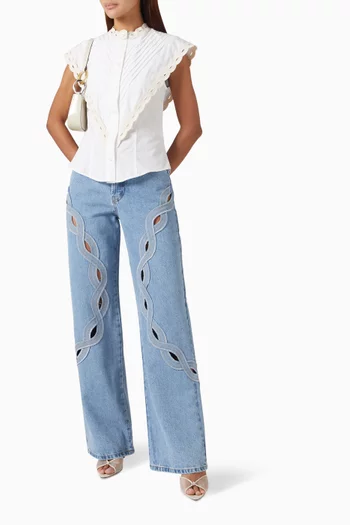 Cenata Bib Blouse in Cotton