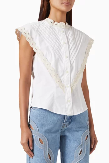 Cenata Bib Blouse in Cotton