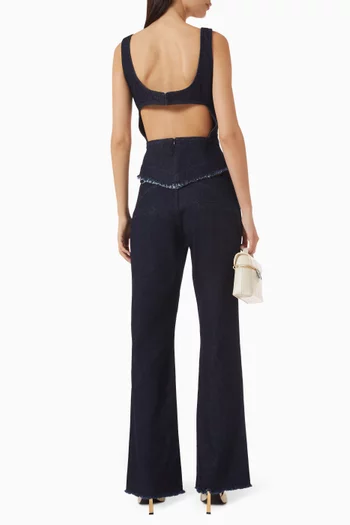 Cixon Cut-out Top in Denim
