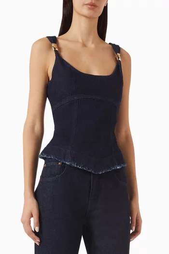 Cixon Cut-out Top in Denim