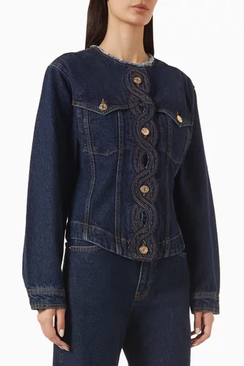 Vinston Braid-trim Jacket in Denim
