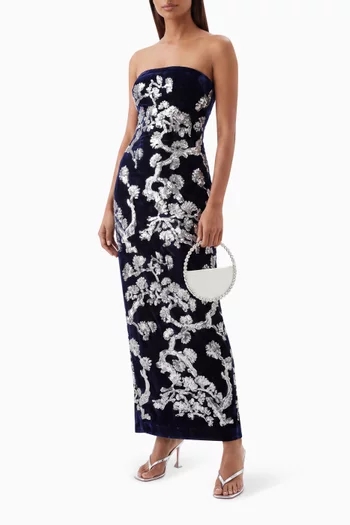 Ilsa Embelished Gown in Velvet