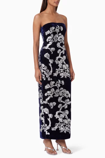 Ilsa Embelished Gown in Velvet