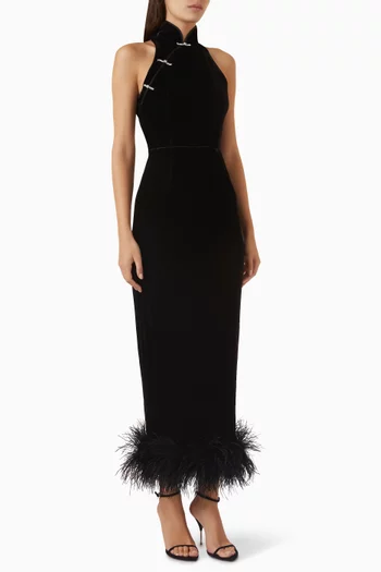 Jillian Maxi Dress in Velvet