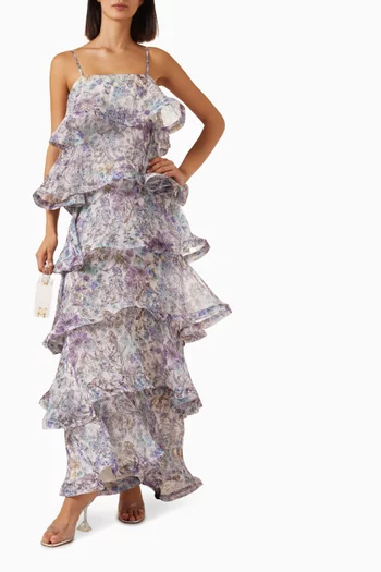 Rosaria Tiered Gown in Georgette