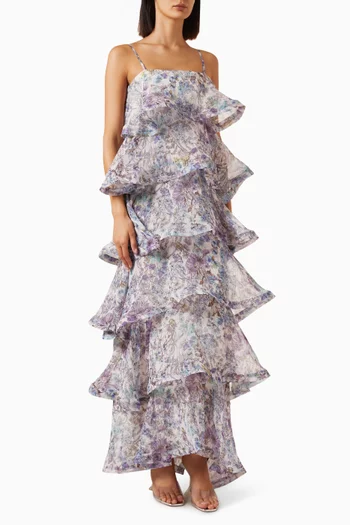 Rosaria Tiered Gown in Georgette