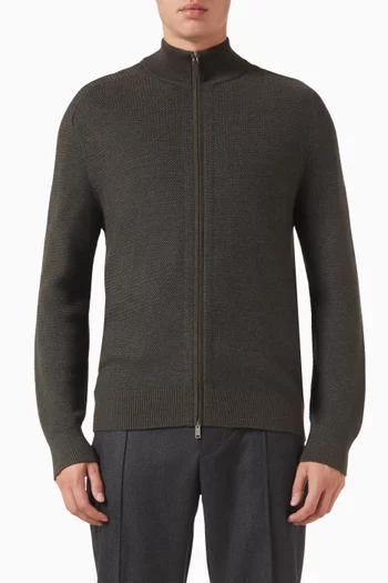 Zip Cardigan in Cashmere Blend