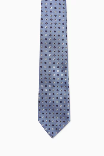 ربطة عنق حرير بنقشة زهور جاكار