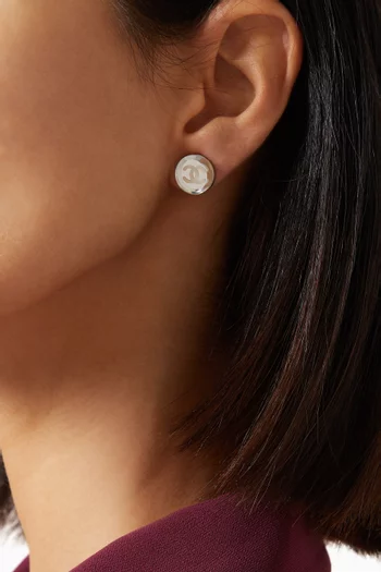 CC Earrings in Silver-plated Metal