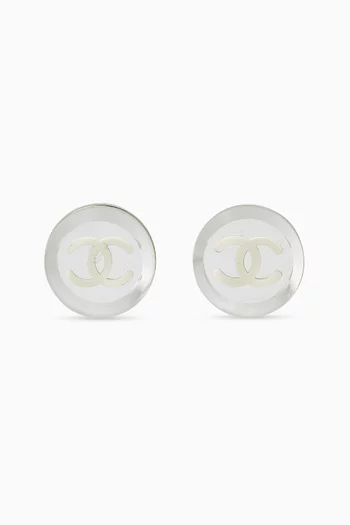 CC Earrings in Silver-plated Metal