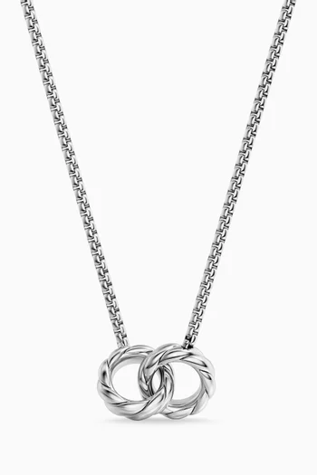 Sculpted Cable Linked Necklace in Sterling Silver