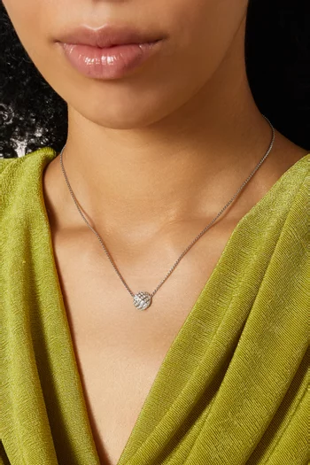 Sculpted Cable Diamond Pendant Necklace in Sterling Silver