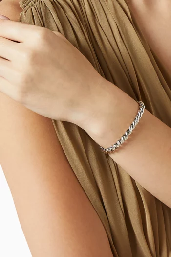 Sculpted Cable Chain Bracelet in Sterling Silver