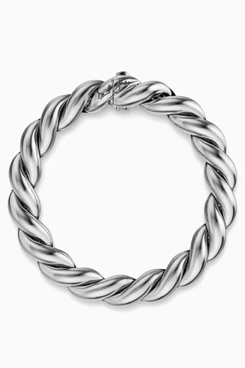 Sculpted Cable Chain Bracelet in Sterling Silver