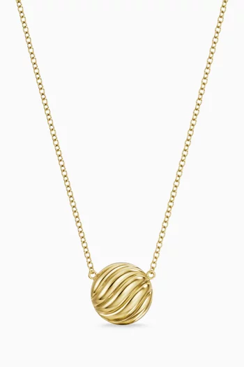 Sculpted Cable Pendant Necklace in 18kt Yellow Gold