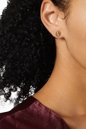Sculpted Cable Stud Earrings in 18kt Yellow Gold