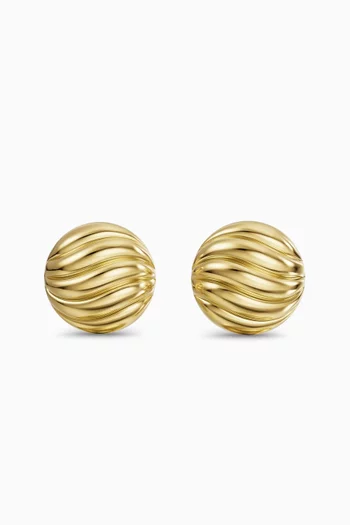 Sculpted Cable Stud Earrings in 18kt Yellow Gold