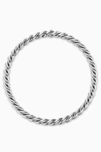 Sculpted Cable Chain Necklace in Sterling Silver