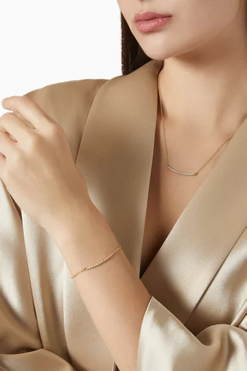 Sculpted Cable Bar Diamond Chain Bracelet in 18kt Gold