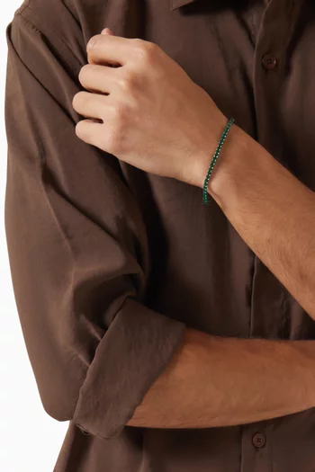 Emerald Tennis Bracelet in Sterling Silver