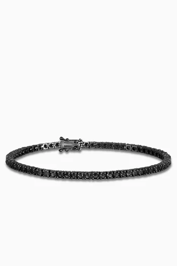 Black Diamond Tennis Bracelet in Sterling Silver