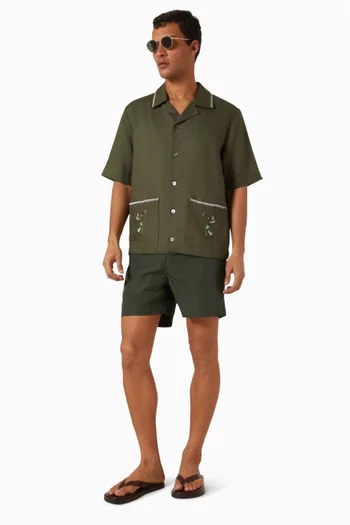 Trompette Embroidered Shirt in Linen