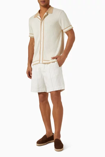 Franklin Striped Shorts in Cotton-linen