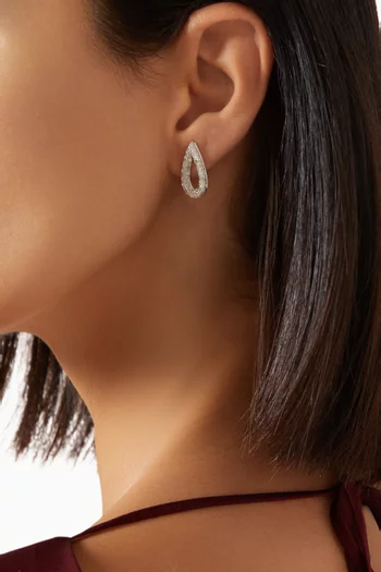 Pear Diamond Earrings in 18kt White Gold