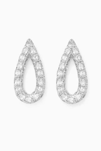 Pear Diamond Earrings in 18kt White Gold