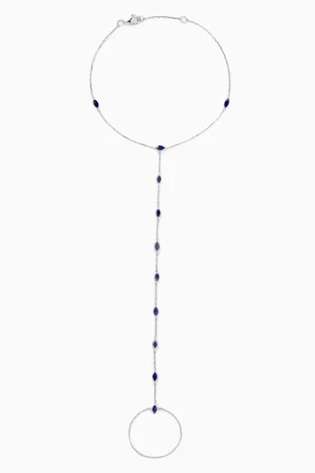 Sapphire Hand Chain Bracelet in 18kt White Gold