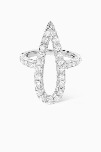 Pear Diamond Ring in 18kt White Gold