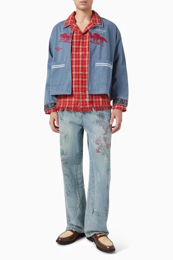 Raw-cut Plaid Fringed Shirt