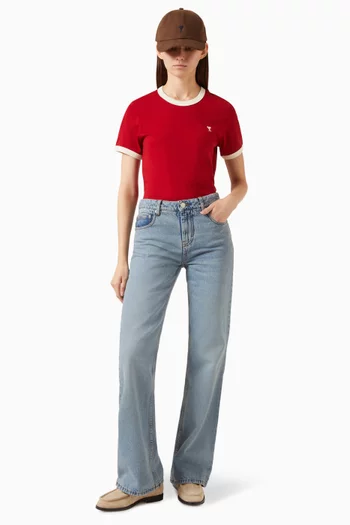 Contrasted Ami de Coeur T-shirt in Cotton