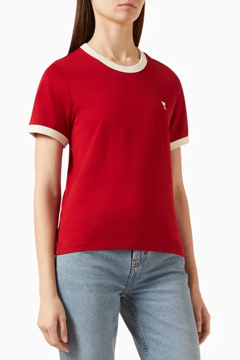 Contrasted Ami de Coeur T-shirt in Cotton
