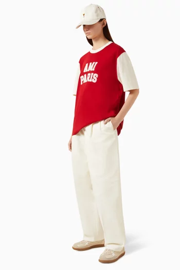 Ami Paris Embroidered T-shirt in Cotton
