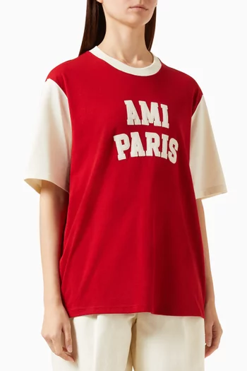 Ami Paris Embroidered T-shirt in Cotton
